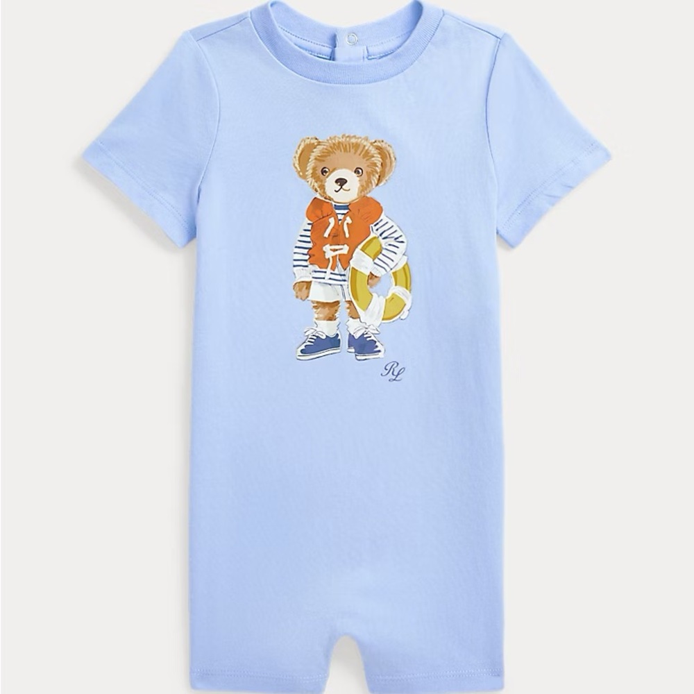 Ralph Lauren Blue Teddy Bear Kids One Piece